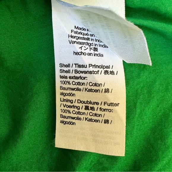 J. Crew Green V-neck Cotton Poplin Mini Dress Size 2 Puff Sleeve - Picture 13 of 13